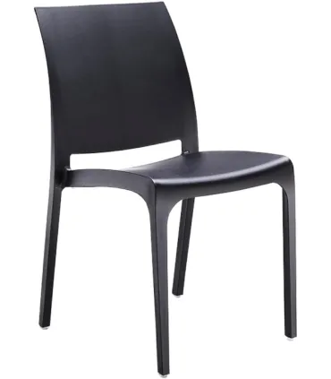 Sedia set 4 pz in resina impilabile made in Italy design per interno esterno SOFIA Nera