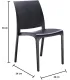 Sedia set 4 pz in resina impilabile made in Italy design per interno esterno SOFIA Nera