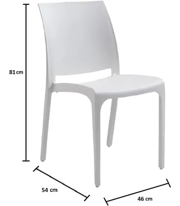 Sedia set 4 pz in resina impilabile made in Italy design per interno esterno SOFIA Verde Salvia