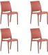 Sedia set 4 pz in resina impilabile made in Italy design per interno esterno SOFIA Rossa