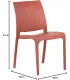 Sedia set 4 pz in resina impilabile made in Italy design per interno esterno SOFIA Rossa