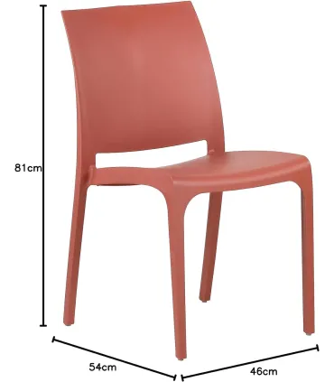 Sedia set 4 pz in resina impilabile made in Italy design per interno esterno SOFIA Rossa