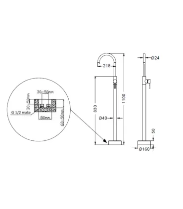 Miscelatore Lavabo Freestanding "Artemis Cromo" I KARAG I Ap Shop