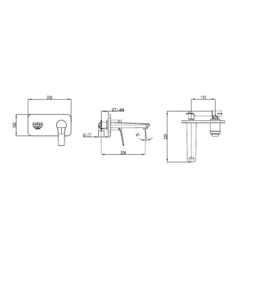 Miscelatore Lavabo da Incasso "Andare Nero-Bronze" I KARAG I Ap shop
