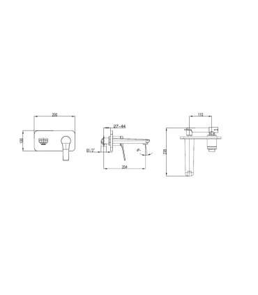 Miscelatore Lavabo da Incasso "Andare Nero-Rose Gold" I KARAG I Ap shop