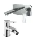 Coppia Miscelatori Lavabo Parete + Miscelatore Bidet
