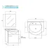 Mobile Bagno Sospeso "Stella" 55cm in Nobilitato Melaminico Grigio I Ap shop