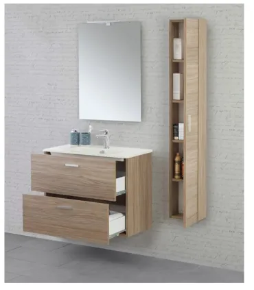 Mobile Bagno Sospeso "Greta" 80cm in Nobilitato Melaminico Rovere di Tropea I Ap shop