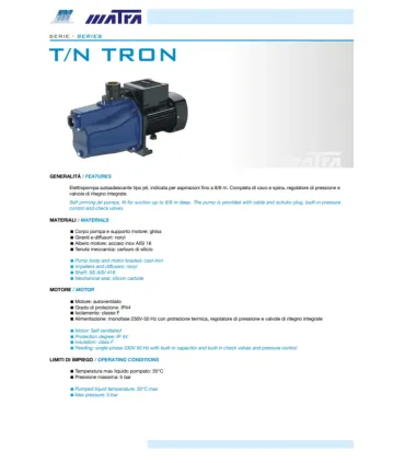 Elettropompa Autoadescante "T/N TRON" Matra I MATRA I Ap shop