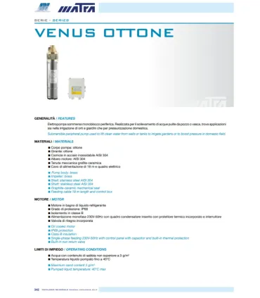 Elettropompa Sommersa Hp 1,8 "Venus 180" Matra I MATRA I Ap shop