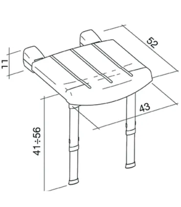 Sedile Ribaltabile da Muro con Gambe scheda tecnica
