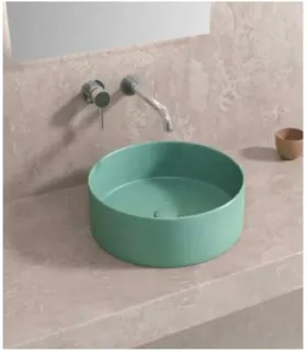 Lavabo Circolare Da Appoggio Turquoise Opaco