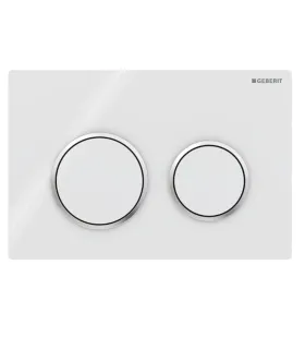Placca di Comando "Omega 20" Doppio Tasto Geberit bianca cromo