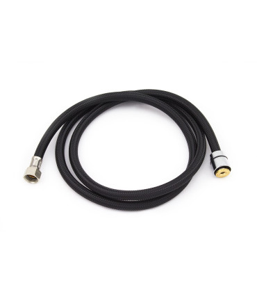 TUBO FLESSIBILE PER DOCCIA IN TRECCIA NYLON NERO F 1/2" X F 3/8"