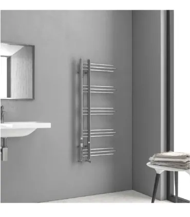 Termoarredo Scaldasalviette Bagno 120x50cm Interasse 10 cm In Acciaio Finitura Cromo "Nerissa"