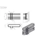 Termoarredo Scaldasalviette Bagno 40x70cm Interasse 9cm Finitura Nero Opaco "Dora"