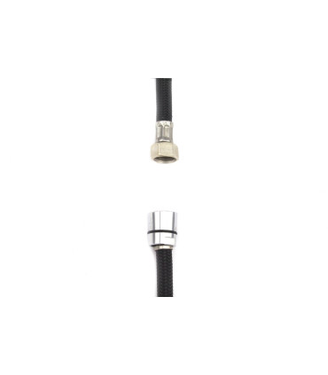TUBO FLESSIBILE PER DOCCIA IN TRECCIA NYLON NERO F 1/2" X F 3/8"