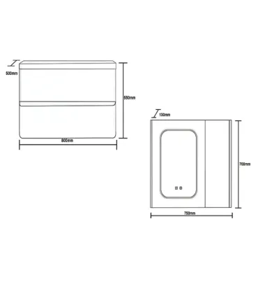 Mobile bagno sospeso con specchio e lavabo "SIMPLA 80"I KARAG I Ap shop
