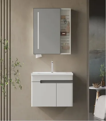 Mobile bagno sospeso con specchio e lavabo "NESSE 80"