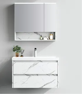 Mobile bagno sospeso con specchio e lavabo "IVA 80"