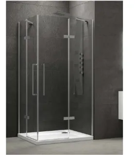 Box Doccia "Tinos 100" Varie finiture con Cristallo Trasparente acciaio spazzolato