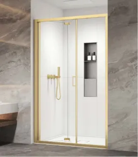 Box Doccia "Vivox 400" Oro con Cristallo Trasparente 6 mm