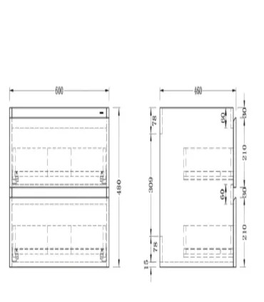 Mobile bagno sospeso in MDF con lavabo "ORIZON 60"I KARAG I Ap shop