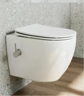 Vaso Sospeso Con Miscelatore Bidet "MILOS" Finitura Bianco Lucido con Coperchio TermodourI KARAG I Ap shop