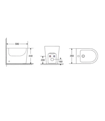 Bidet Filo Muro "Zina" Finitura Bianco Lucido I KARAG I Ap shop