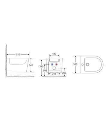 Bidet Sospeso "Zina" Finitura Bianco Lucido I KARAG I Ap shop