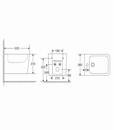 Bidet Sospeso "LT" 53 cm Finitura Bianco Lucido I KARAG I Ap shop