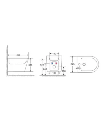 Bidet Sospeso "LT" 49 cm Bianco Lucido I KARAG I Ap shop