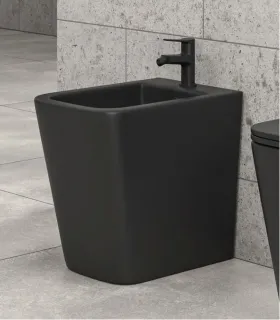 Bidet Filo Muro "LT" 53 cm Finitura Nero Opaco
