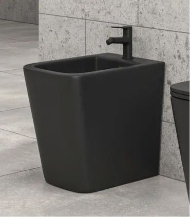 Bidet Filo Muro "LT" 53 cm Finitura Nero Opaco