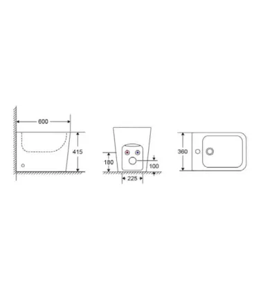 Bidet Filo Muro "lt" cm 60 finitura Bianco Lucido I KARAG I Ap shop