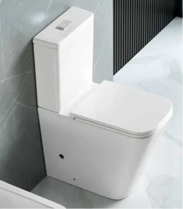 Set Wc  "LT" con Compact WC Cassetta e Coperchio Termodour Finitura Bianco Lucido e Nero Opaco I KARAG I Ap shop