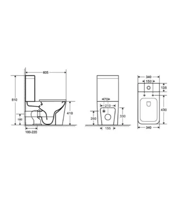 Set Wc  "LT" con Compact WC Cassetta e Coperchio Termodour Finitura Bianco Lucido e Nero Opaco I KARAG I Ap shop