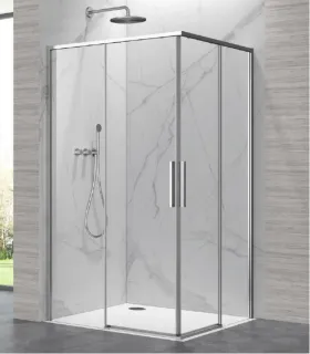 Box Doccia "Lea 100" Cromo con Cristallo Trasparente 6 mm I KARAG I Ap shop