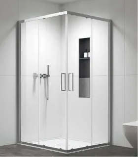 Box Doccia " Izy 100" Cromo con Cristallo Trasparente 6 mm
