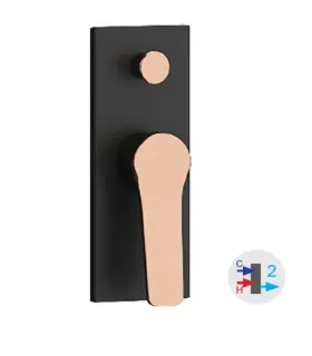 Miscelatore Incasso Doccia con Deviatore A 2 Vie "Andare Nero-Rose Gold"