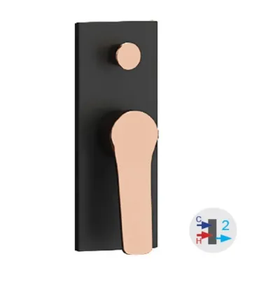 Miscelatore Incasso Doccia con Deviatore A 2 Vie "Andare Nero-Rose Gold"
