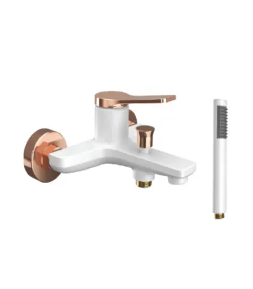 Miscelatore Vasca "Andare Bianco-Rose Gold"