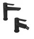 Set Coppia Rubinetteria "andare" Miscelatore Lavabo Bidet E Vasca Nero Opaco
