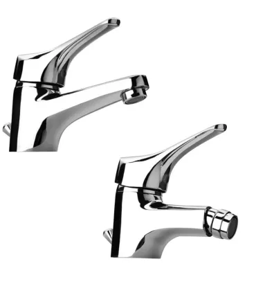 Set Coppia Rubinetteria Completo Miscelatori Lavabo E Bidet In Ottone Cromato " Ariel " Rubinetteria Piralla