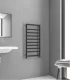 Scaldasalviette Bagno ''Design 7-900'' 90x50cm Interasse 46cm In Acciaio Finitura Nero Opaco
