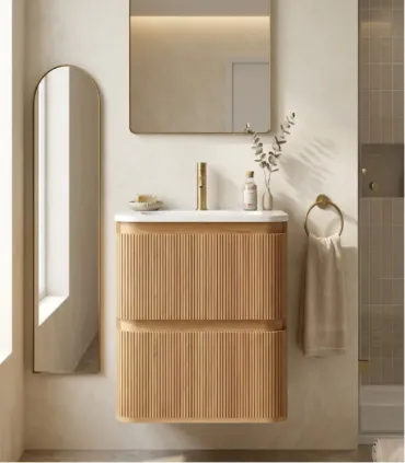 Mobile bagno sospeso in Plywood con lavabo "NORDIC 60"