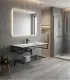 Mobile Da Bagno Sospeso Industrial In Ferro Nero Acciaio Inox 100 Cm "ilion" Con Mensola Portasalviette