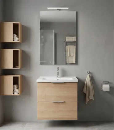 Composizione bagno "Rialto" 60 cm in nobilitato melaminico Rovere