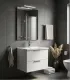 Composizione bagno "Rialto" 100cm in nobilitato melaminico bianco opaco