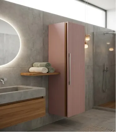 Pensile bagno "Burano" L30xH150 in mdf e pvc cannettato